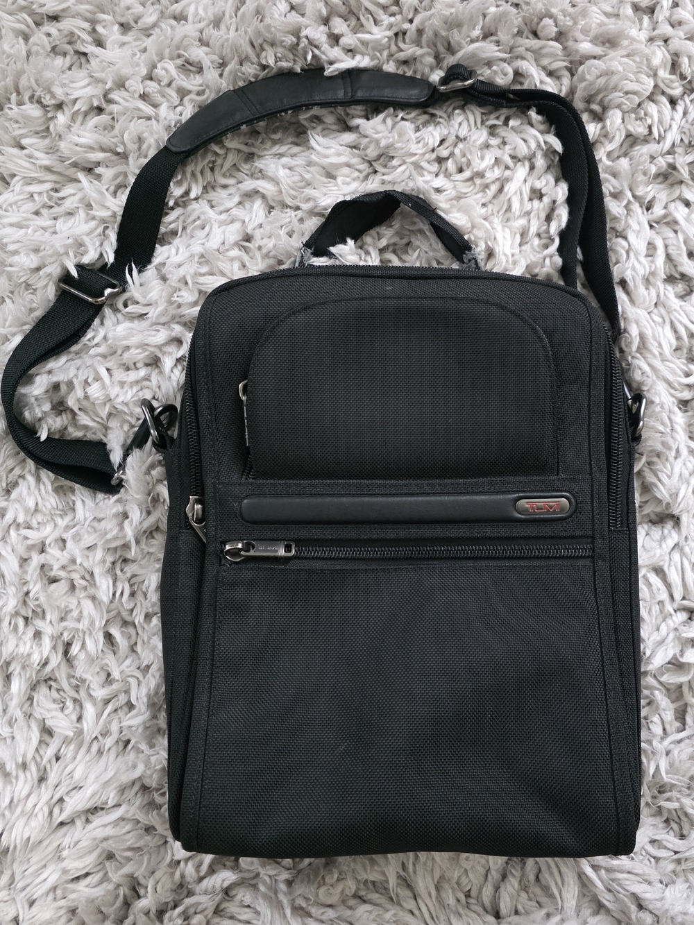 TUMI Nylon Crossbody Messenger Bag - Compact Travel Shoulder Bag